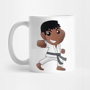 Karate Boy Punch Kawaii Male Cartoon Character Mug